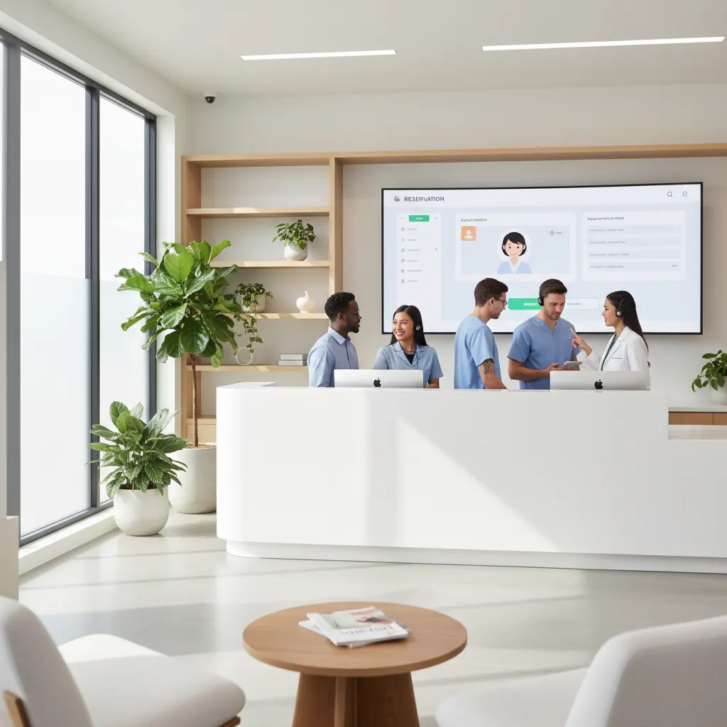 Medical and dental reservation software — clinic staff using patient booking and payments dashboard